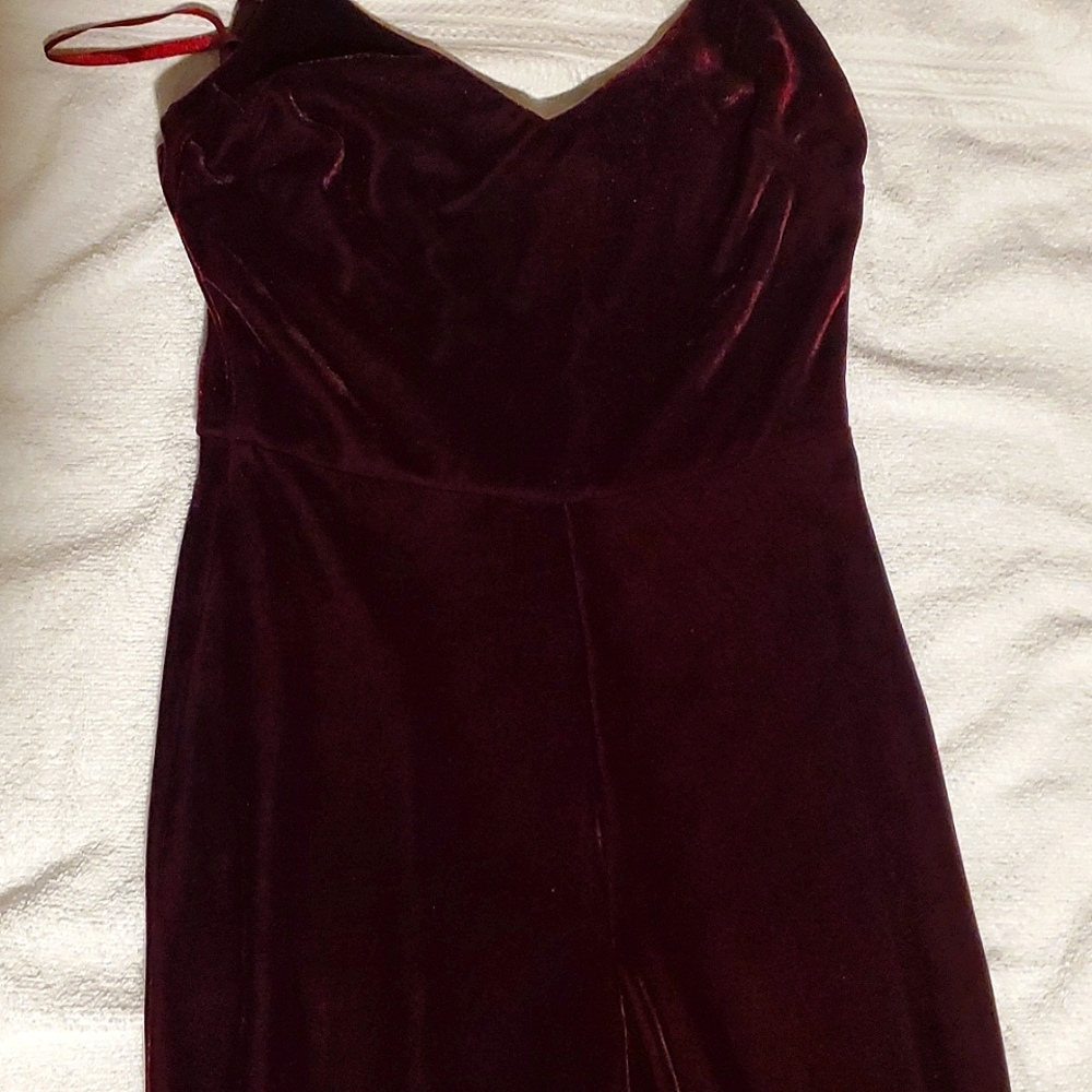 Red velvet jumpsuit